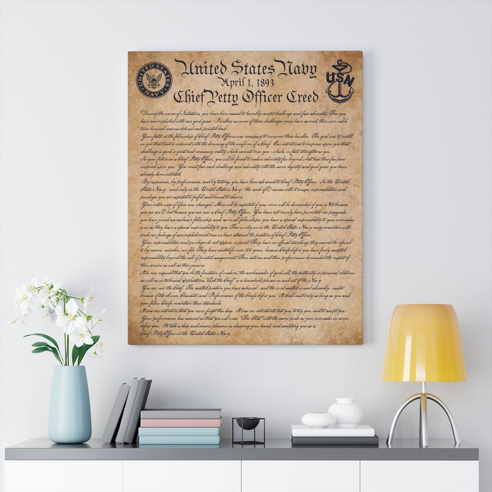 
                  
                    Chief Petty Officer Creed Canvas
                  
                