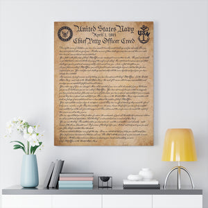 
                  
                    Chief Petty Officer Creed Canvas
                  
                