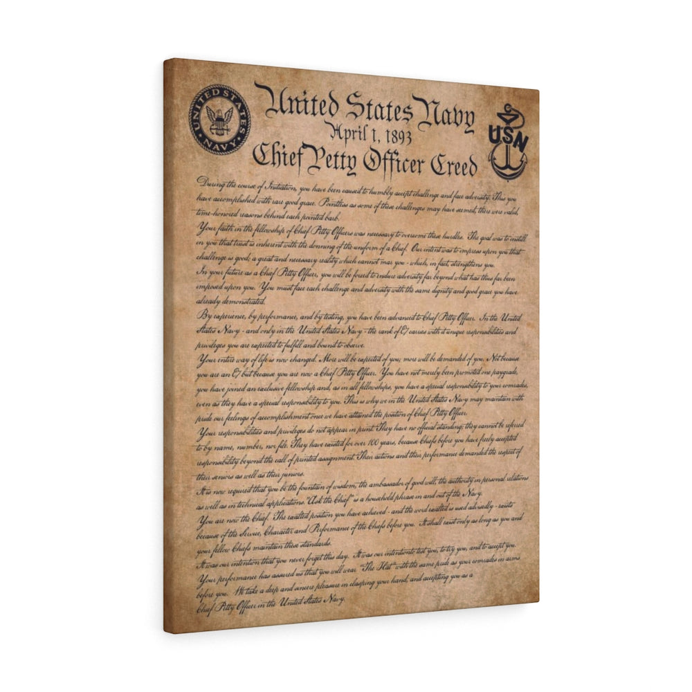 
                  
                    Chief Petty Officer Creed Canvas
                  
                