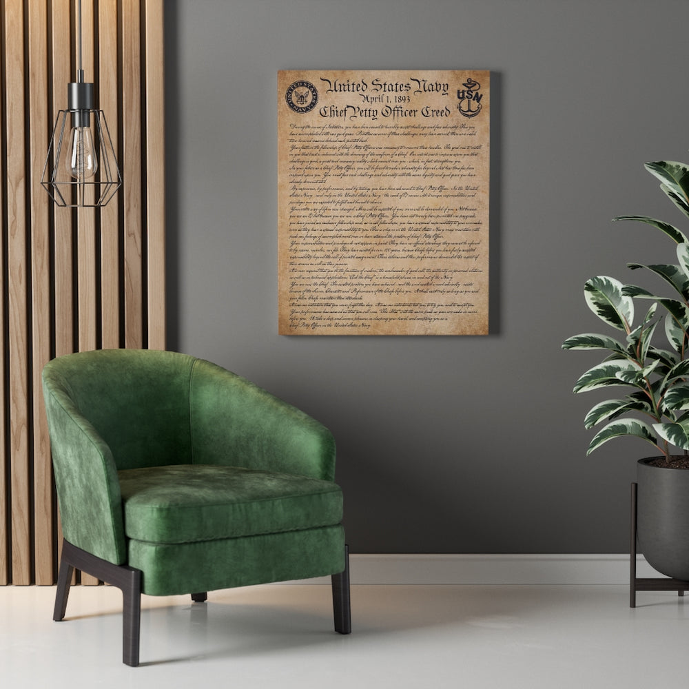 
                  
                    Chief Petty Officer Creed Canvas
                  
                
