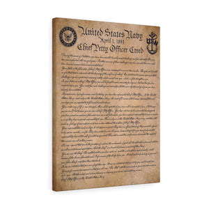 
                  
                    Chief Petty Officer Creed Canvas
                  
                